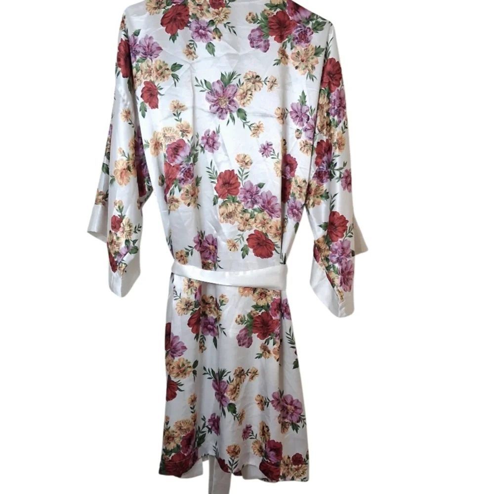 Victoria Secret Floral‎ Satin Romantic Kimono Robe 90's Y2K